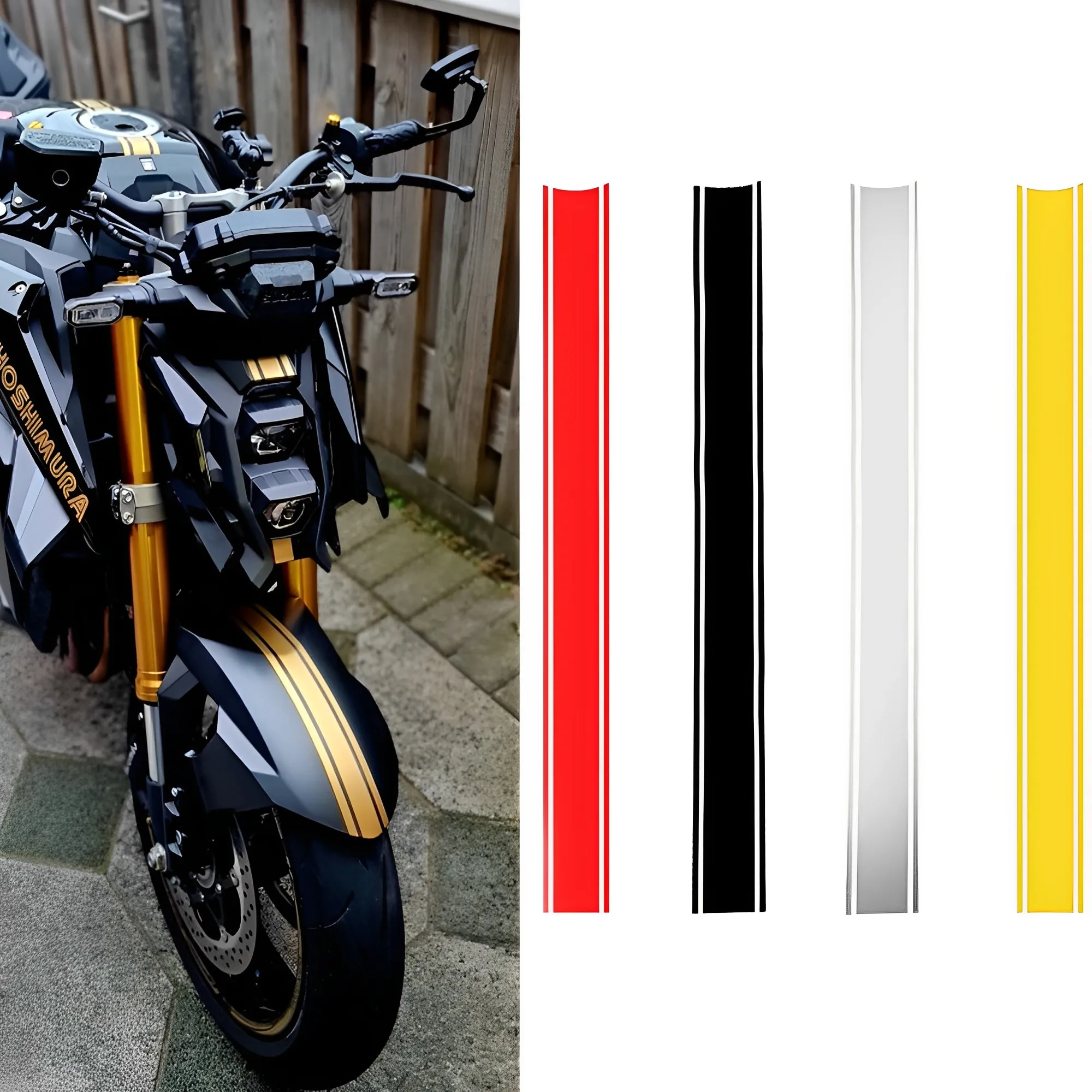 Motorcycle Fuel Tank Stickers DIY Racing Reflective Sticker Fine Striped Decoration Decals Car Motorcycle Accessories 50X4.5cm