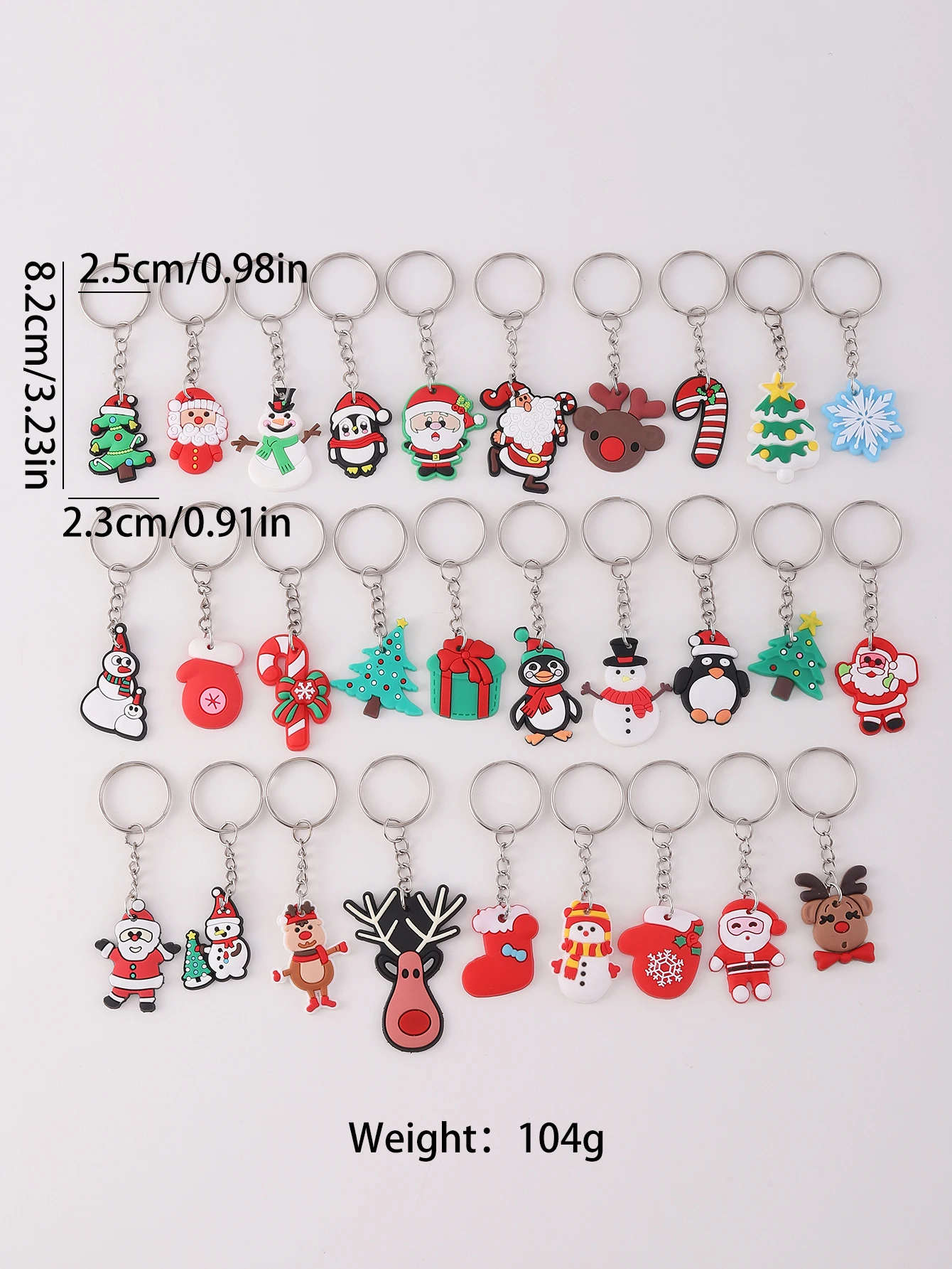 29pcs Christmas Ornament Gifts keychain, mini Cute keyring Classroom Prizes, Purse Bag Backpack Accessories, Christmas Gift