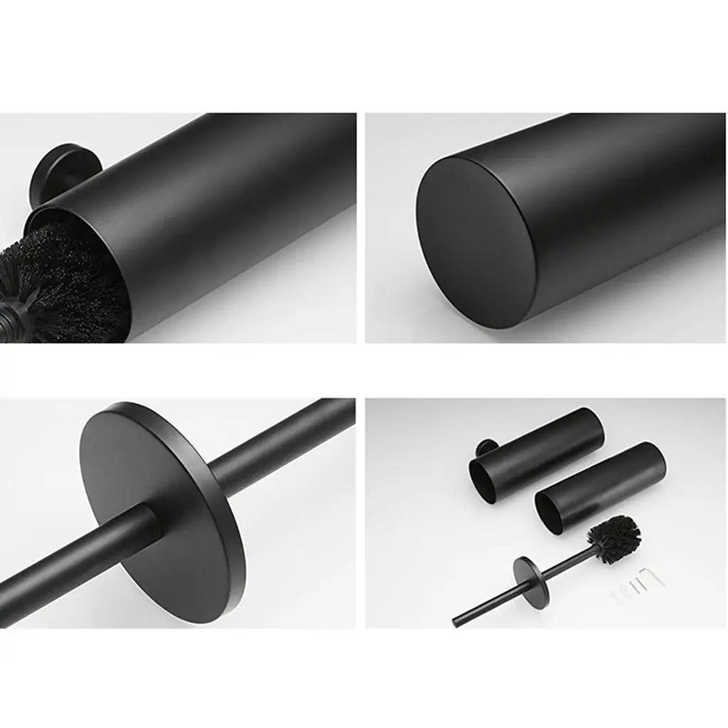 Wall Mount Toilet Cleaning Brush Heavy Duty Stainless Steel Bathroom Holder with Soft Bristles for Home Toilet Organization