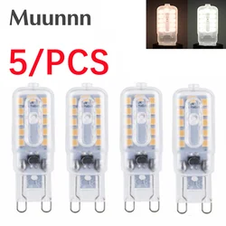 5Pcs LED G9 Lâmpada regulável AC 220V 3W 5W SMD 2835 Spotlight para candelabro de cristal Substituir 20W 30W iluminação lâmpada halógena