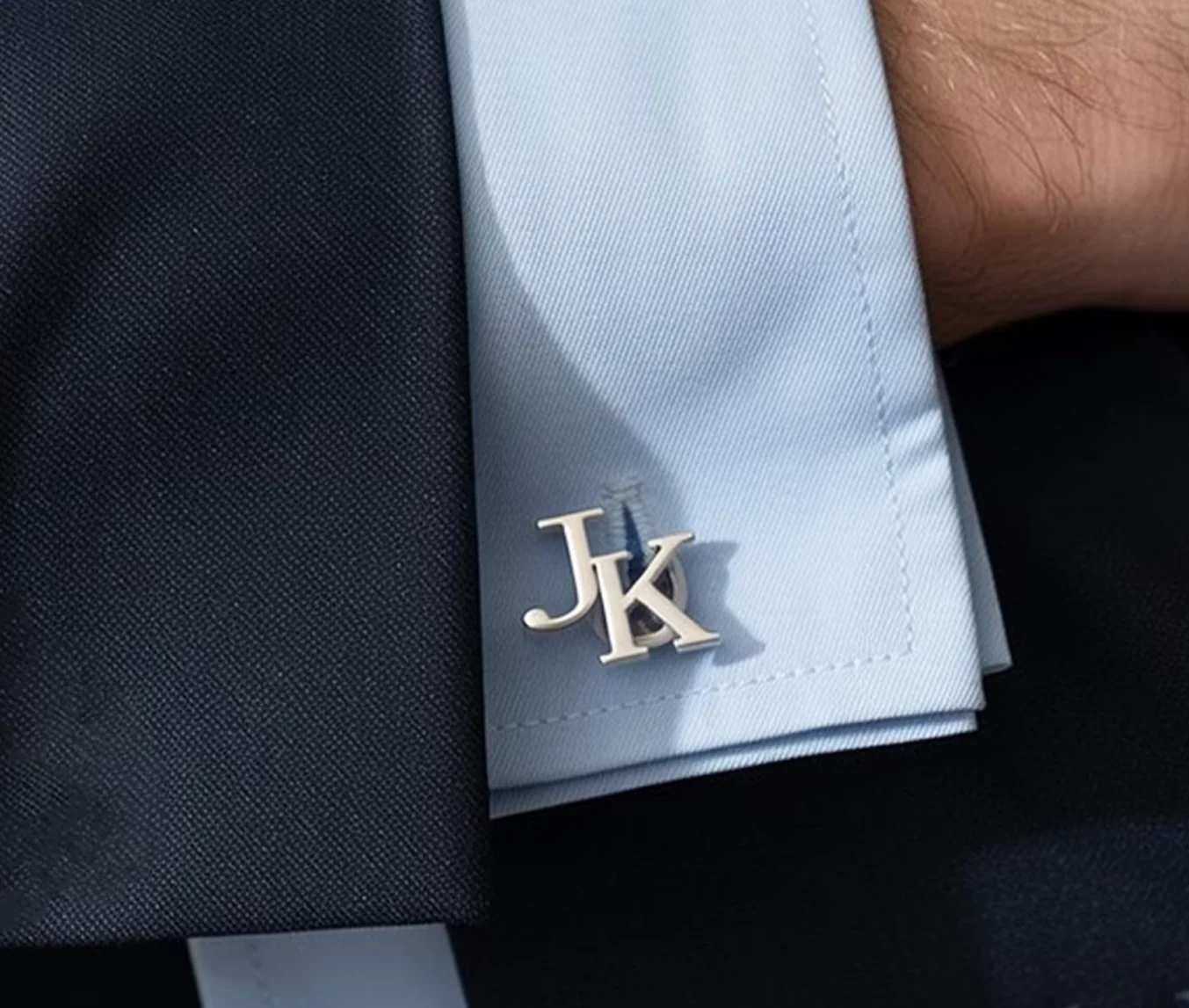 

Personalized custom stainless steel cufflinks with initial letter design for groom's souvenir exclusive wedding occasion