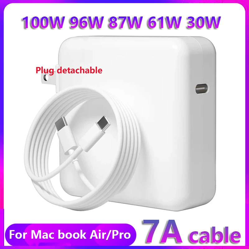 PD 30W 60W 87W 96W USB C Charger Power Adapter for MacBook Pro 16, 15, 13 inch, New Air 13 inch 2020/2019/2018,Works with Type C