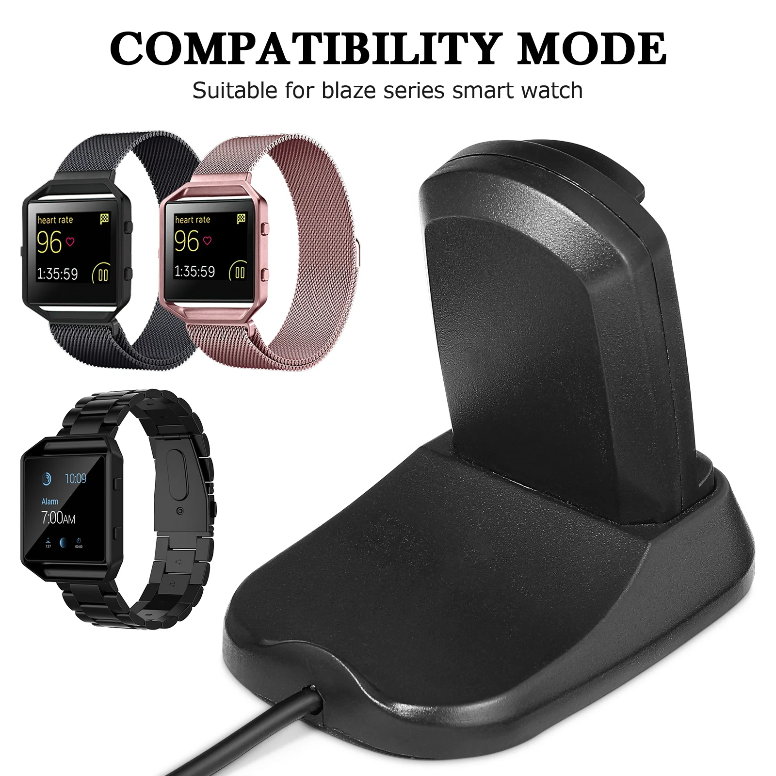 Charging Dock Stand Station Base Cradle with USB Cord Compatible for Fitbit Blaze Series Smart Watch