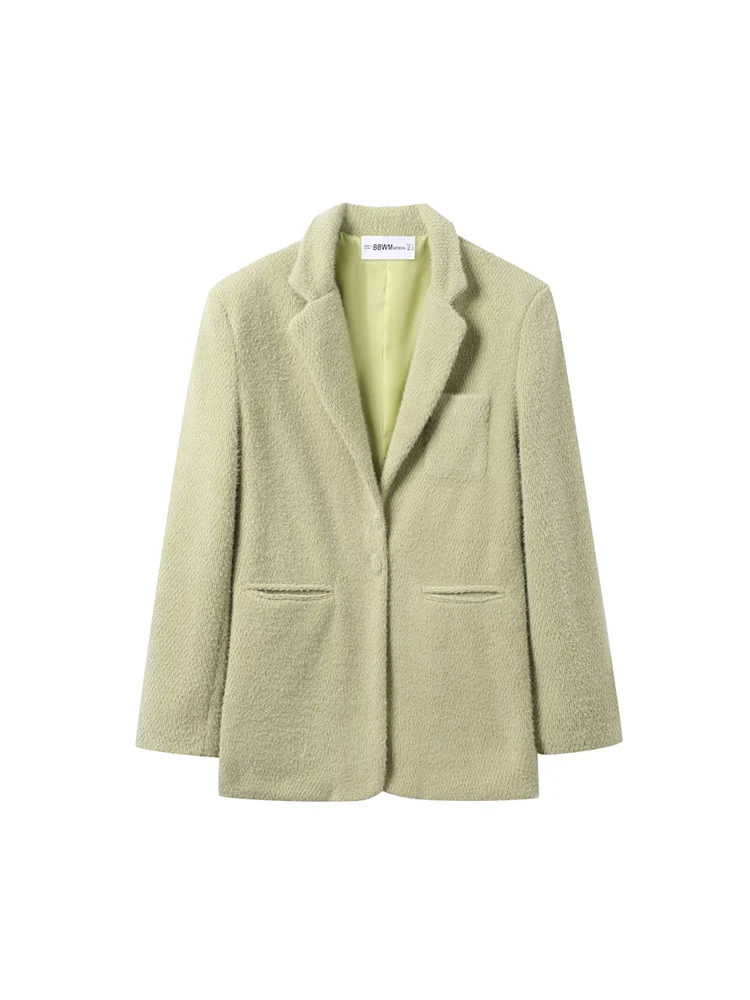 

Новый женский модный универсальный темпераментный однотонный замшевый тонкий пиджак с длинными рукавами в европейском стиле