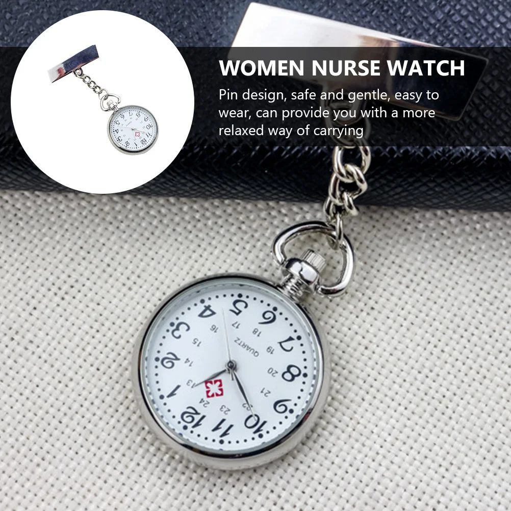 

Digital Nurse Watch Alloy Glass Smooth Safe Pin Design Practical For Women Nursing Students Hanging Fashion Nurses