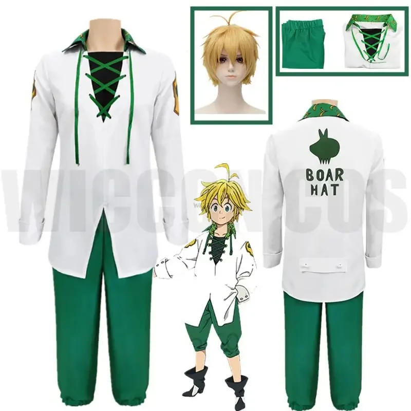 Anime Seven Sins Cosplay Meliodas Cosplay Costume wig Dragon's Sin of Wrath Nanatsu no Taizai Imashime no Fukkatsu