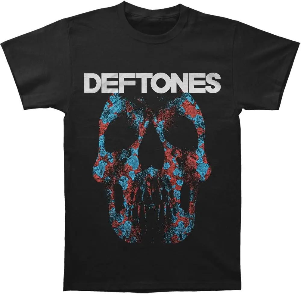 Deftones Men's Minerva Rose Skull T-shirt Medium Black