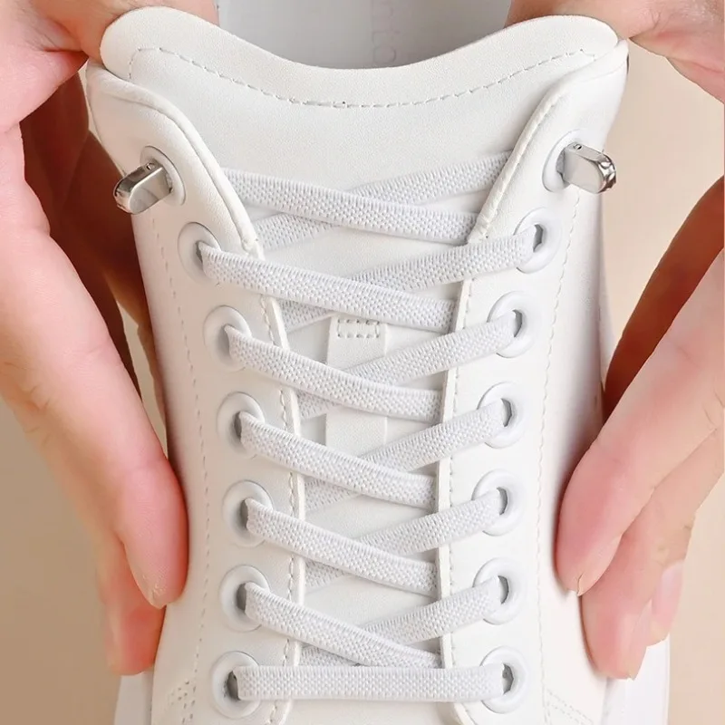 No Tie Shoelaces Elastic Outdoor Casual Sneakers Quick Secure Flat Shoelace Kids and Adult Unisex Lazy Laces