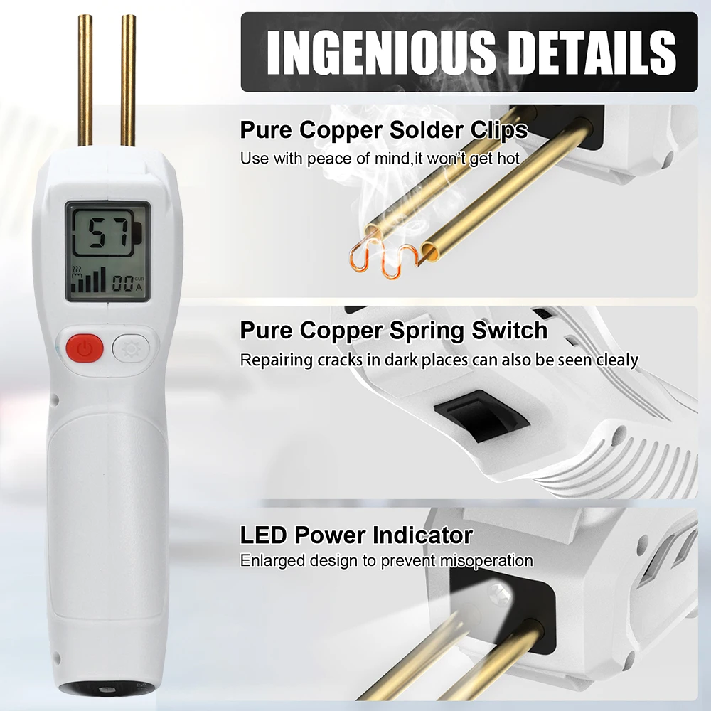 500W Plastic Welder 3 Speed Heat Adjustable Power LED Display USB Charging Wireless Handheld Welding Equipment Welding Torch