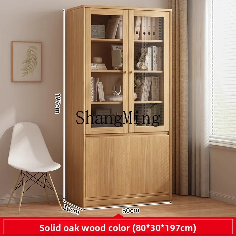 ZYY Woninginrichting Massief houten boekenkast Archiefkast Stofgeïntegreerde wandplank Multifunctionele locker