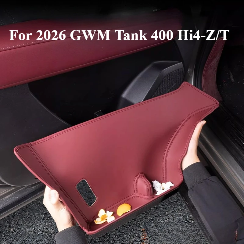 

Для GWM Tank 400 Hi4-Z/T 2026 года: Кожаный противоскользящий коврик-вкладыш для дверных карманов, аксессуары для интерьера автомобиля