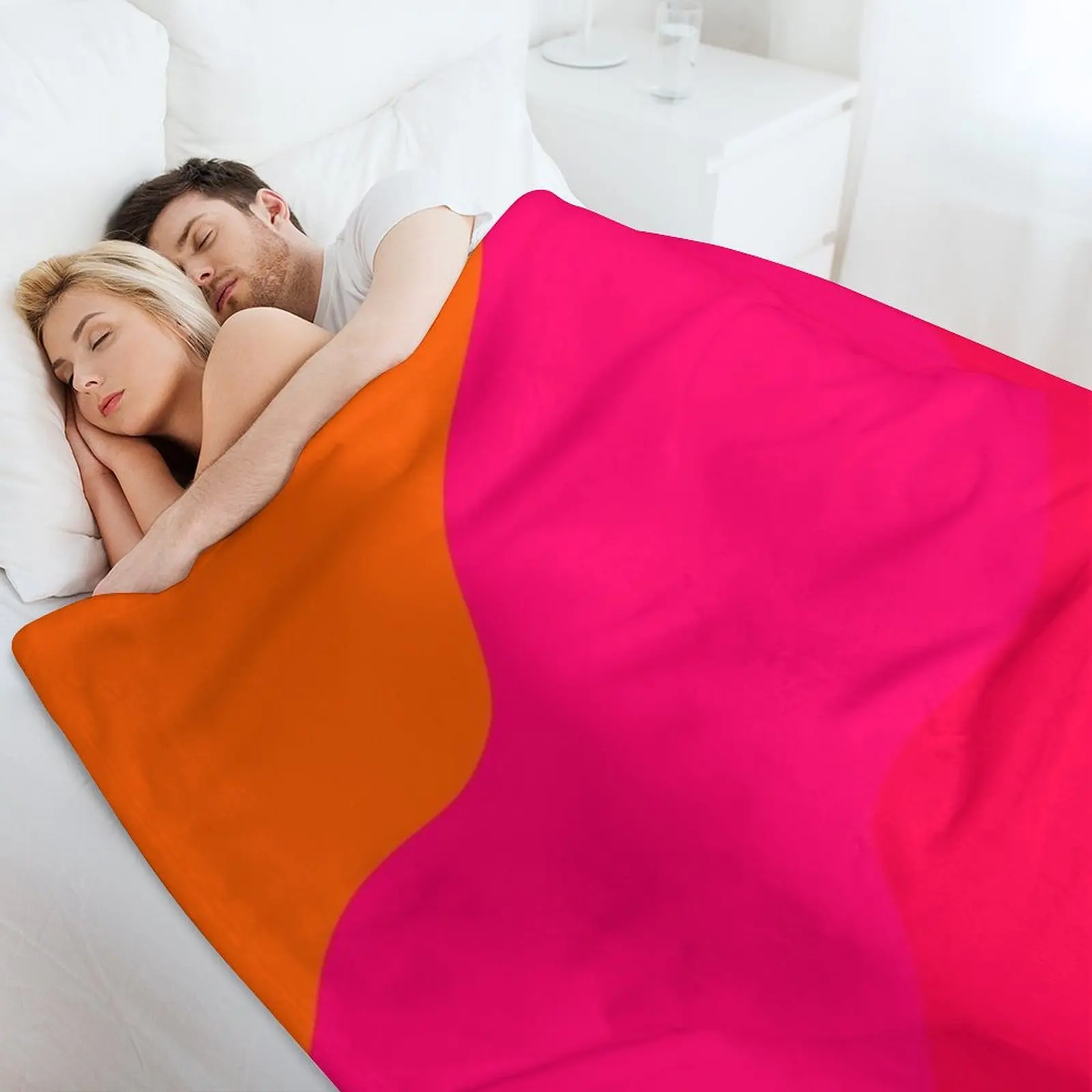 بطانية رمي باللون الوردي الساخن إلى البرتقالي II للأطفال أريكة سرير هدايا عيد الميلاد بطانيات فروي #4