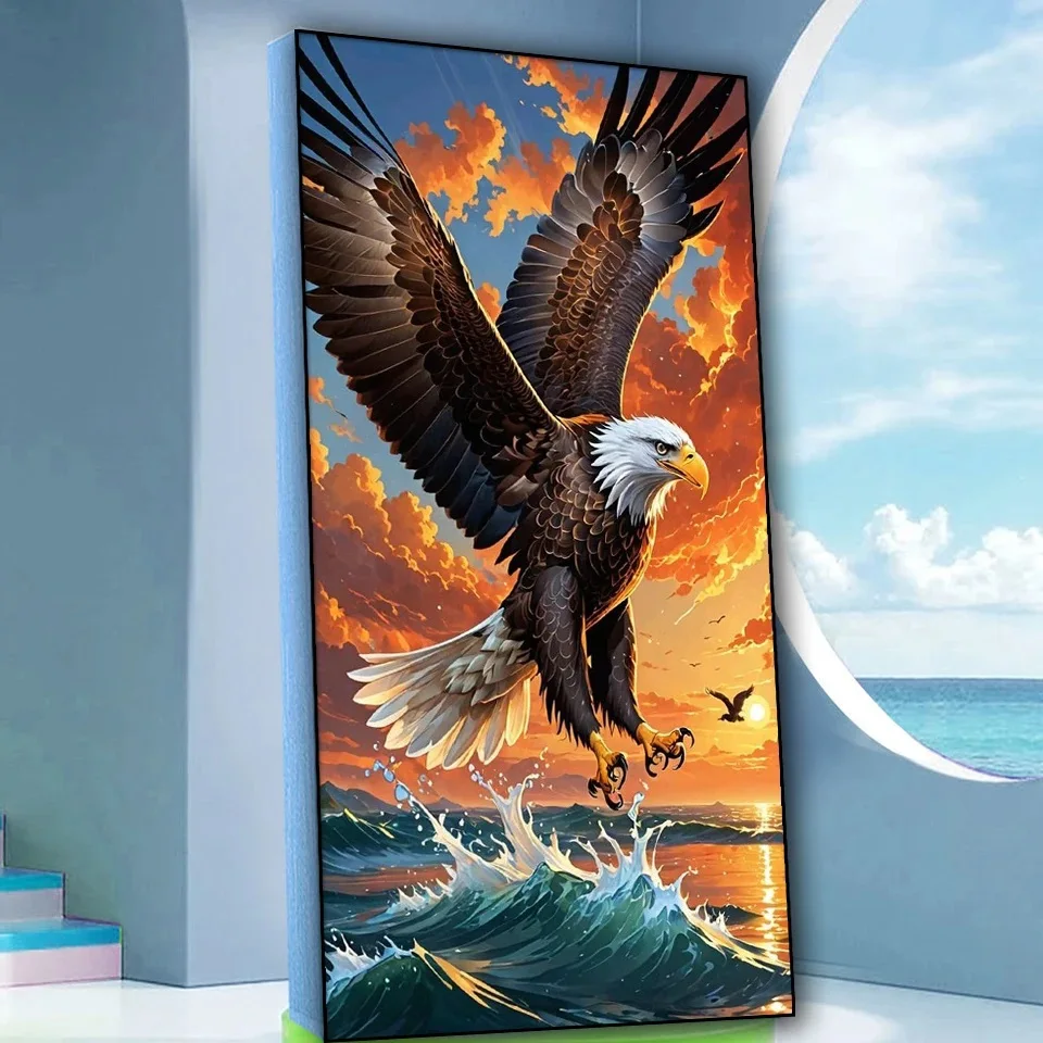 Eagle Sea Waves Diy diamond painting New 2025 Full Round Diamond Art Mosaic Embroidery Handmade Gift Animal Birds Home Decor