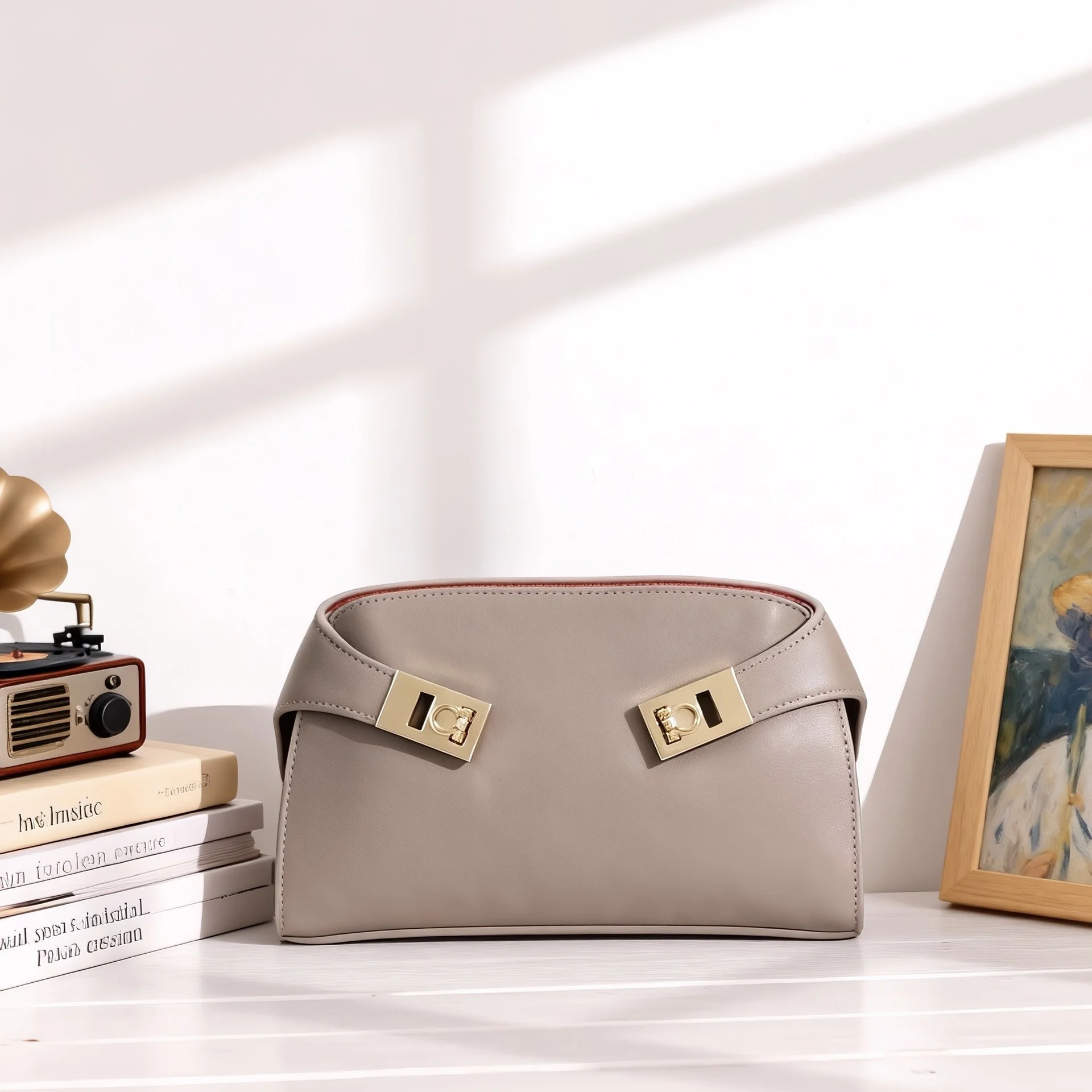 حقيبة نسائية فاخرة وبسيطة من الجلد الطبيعي متعددة الاستخدامات حقائب كتف عبر الجسم من جلد البقر حقيبة يد كاجوال حقيبة صغيرة عصرية