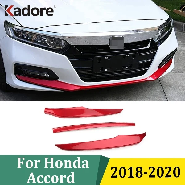 

For Honda Accord 2018 2019 2020 10th Chrome Front Lower Bumper Grille Bottom Cover Protector Strip Trim Exterior Accessories