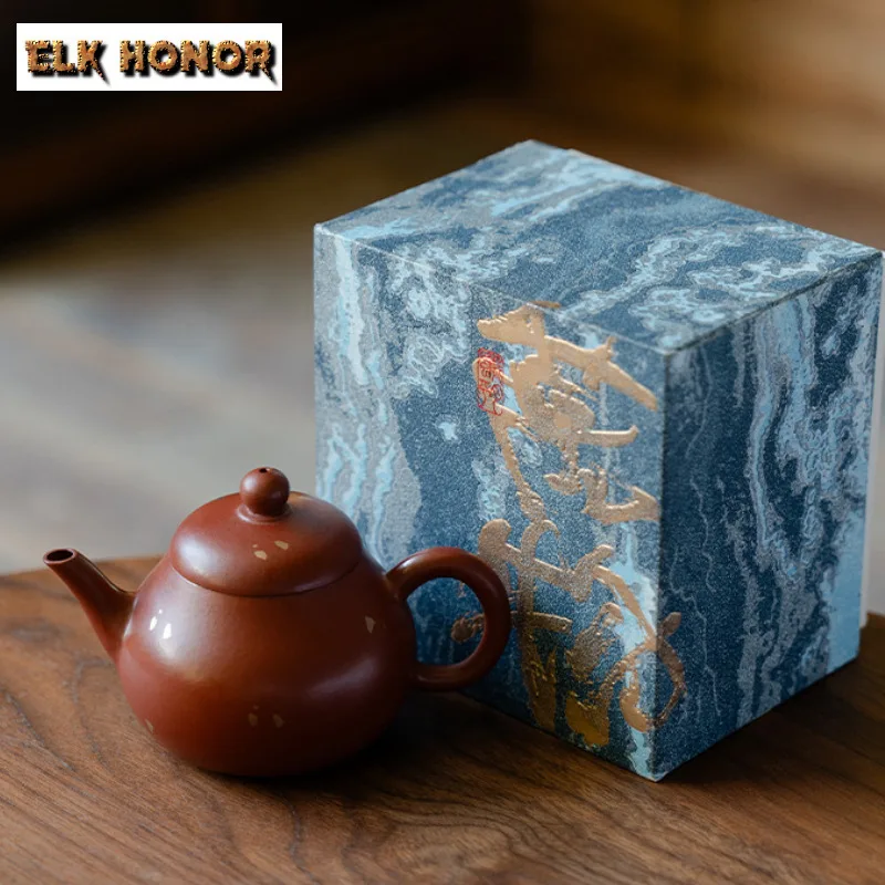 

135ml Handmade Gold Sprinkled Pear Clay Teapot Tea Infuser Pot Household Tea Maker Kettle With Filter Zisha Teaware Craft Gift