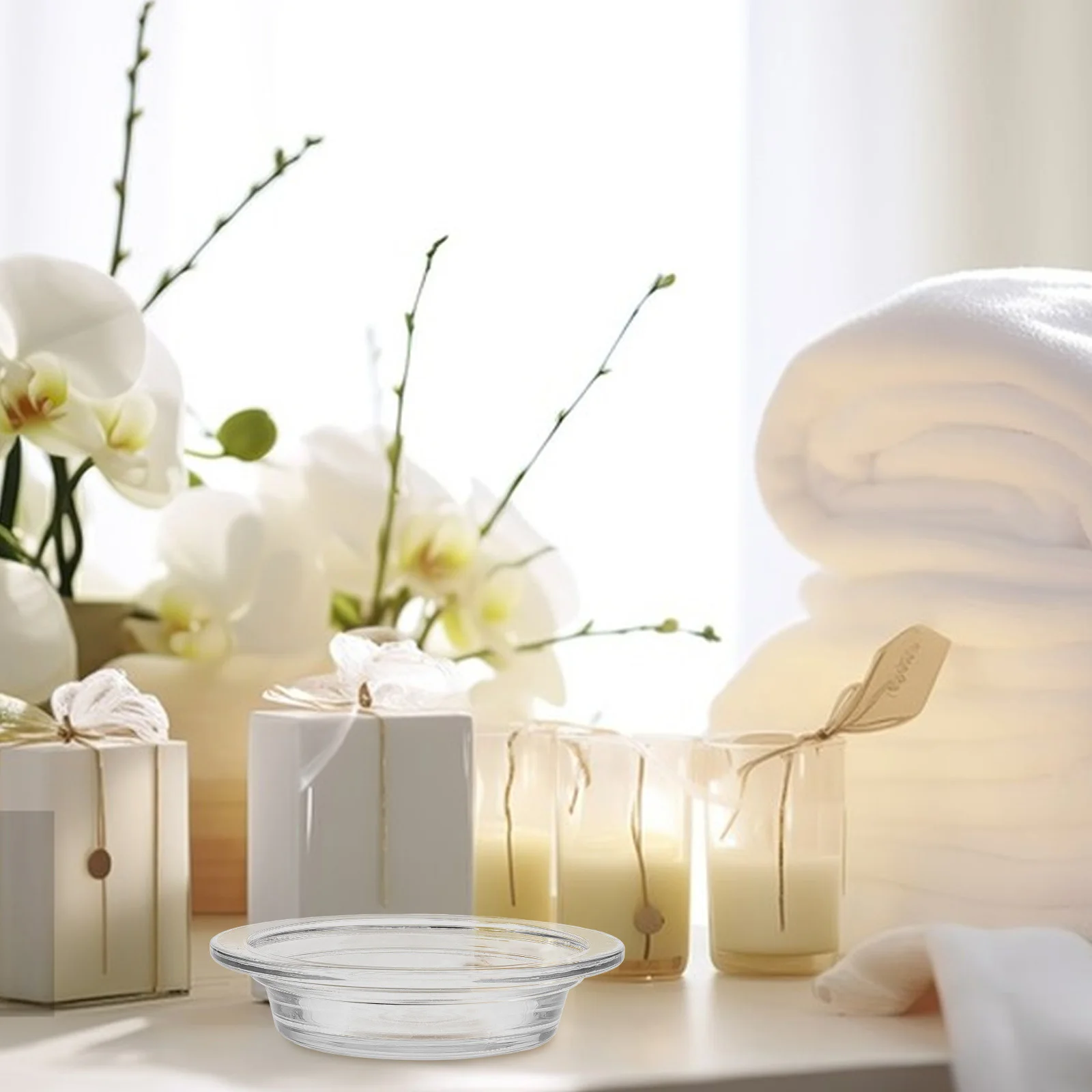 

2Pcs Transparent Glass Essential Oil Warmer Dish Wax Melt Replacement Warmer Tray Fragrance Lamp Oil Diffuser Accessories