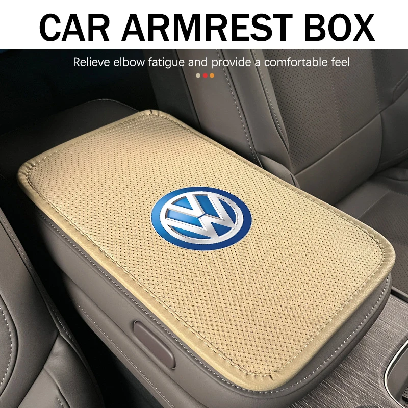 Car Center Console Covers Soft Armrest Mat Styling Accessories For Volkswagen Golf 4 5 7 Polo Jetta Sagitar Magotan Passat B5 B6