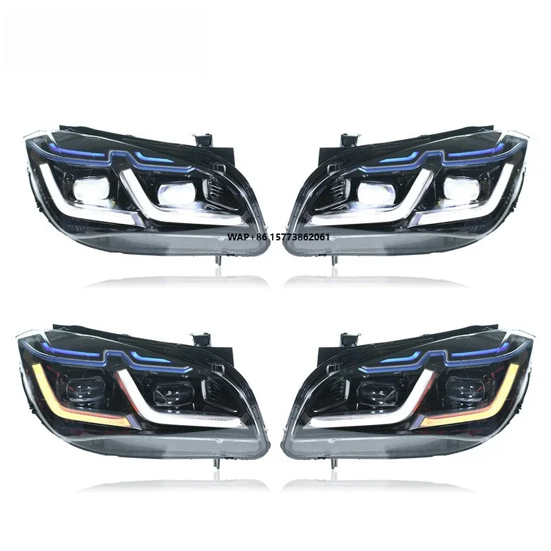 

1 Unit 12V for X1 Headlight Assembly E84 Modified with LED Lens Blue Eyebrow Daytime Running Light LED Turn Signal