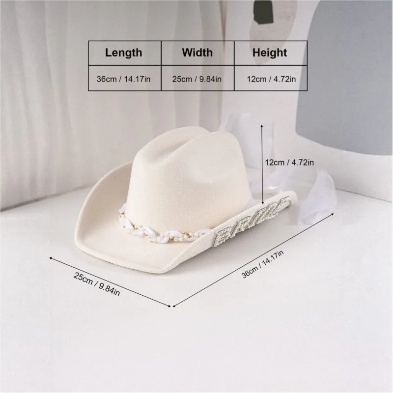 White bridal hat top party wedding music festival carnival ball elegant