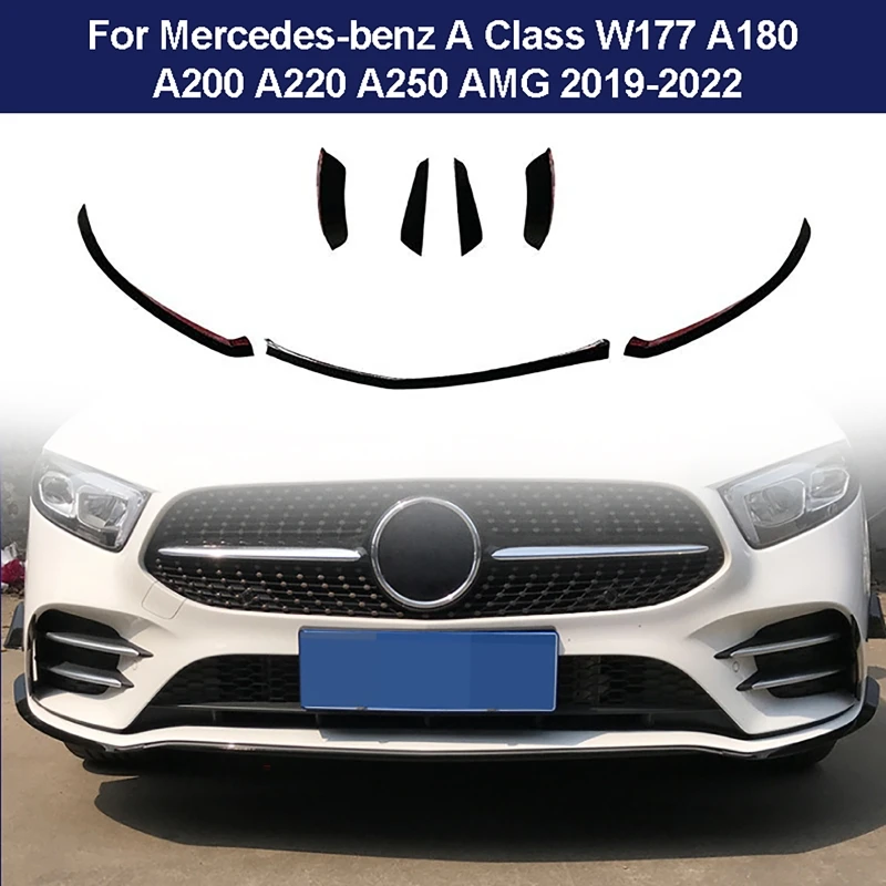 

Передний нижний бампер, разделитель губ, накладка Canard для Mercedes-Benz A Class W177 A180 A200 A220 A250 AMG 2019-2022