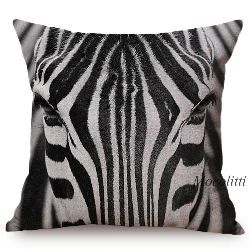 Abstract Zebra Pattern Sofa Throw Pillow Case Africa Animal Sketch Art Home Decoration Cotton Linen Square Cushion Cover cojines
