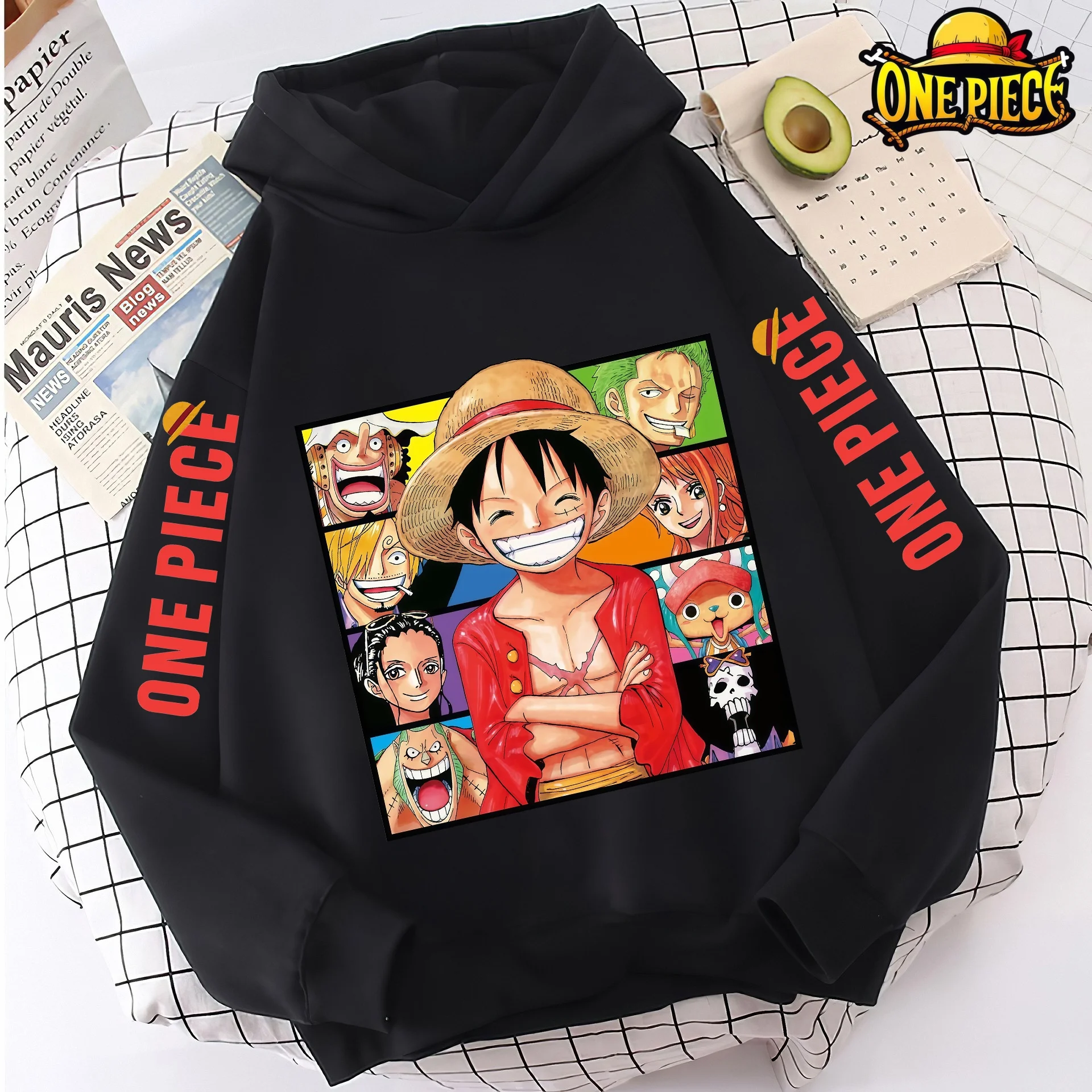 Sudadera con Capucha de Luffy y Zoro para Niños y Niñas, Primavera-Otoño, Sudadera con Capucha de Anime One Piece, Ropa Casual de Calle, Disfraz, Tops de Moda