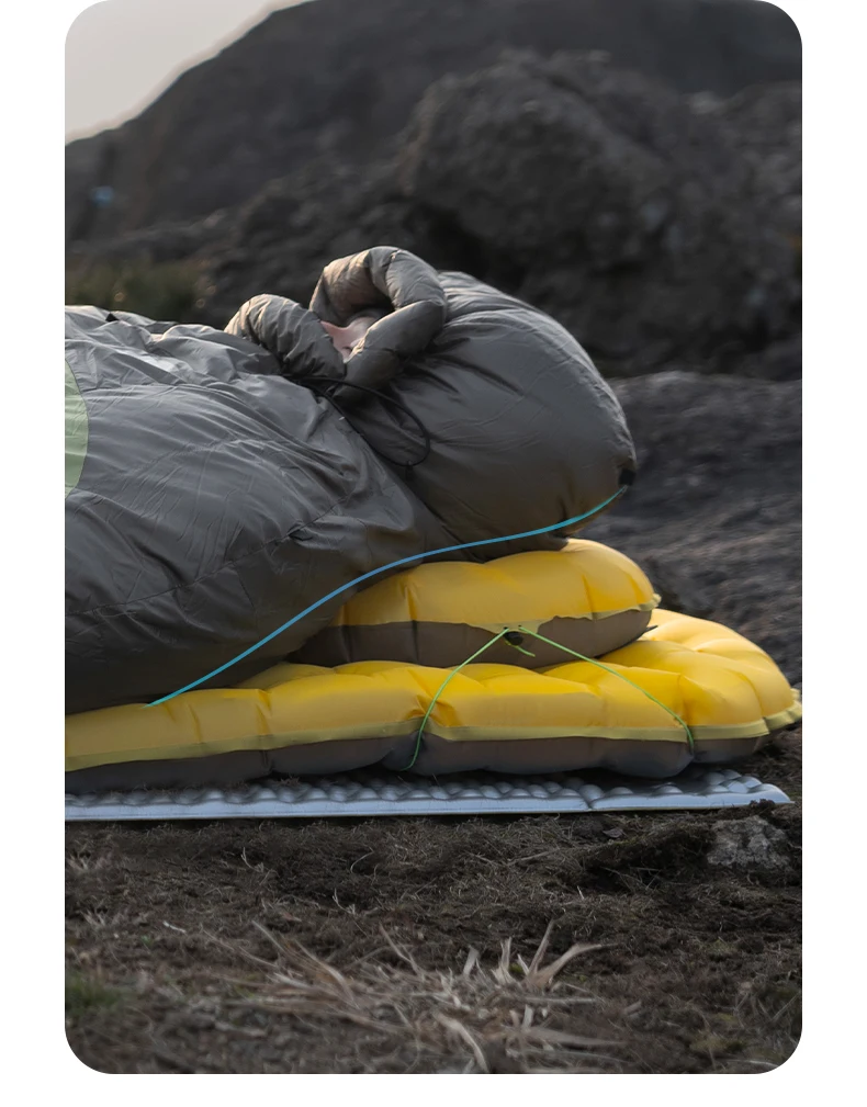 Qunature 2 Teile/satz Outdoor Camping Aufblasbare Matratze Schlafen Bett Ultraleicht Wandern Picknick Strand Matten Luft Kissen Mit Kissen – Detail 21