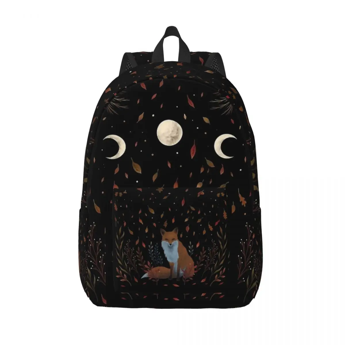 Autumn Fox Night Moonlit Garden Moonlight Backpack Men Women Student Work Daypack Bohemian Botanical Laptop Shoulder Bag