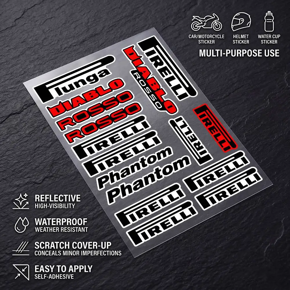 Pegatina reflectante impermeable para PIRELLI, calcomanía decorativa Universal para coche, motocicleta, casco, refrigerador
