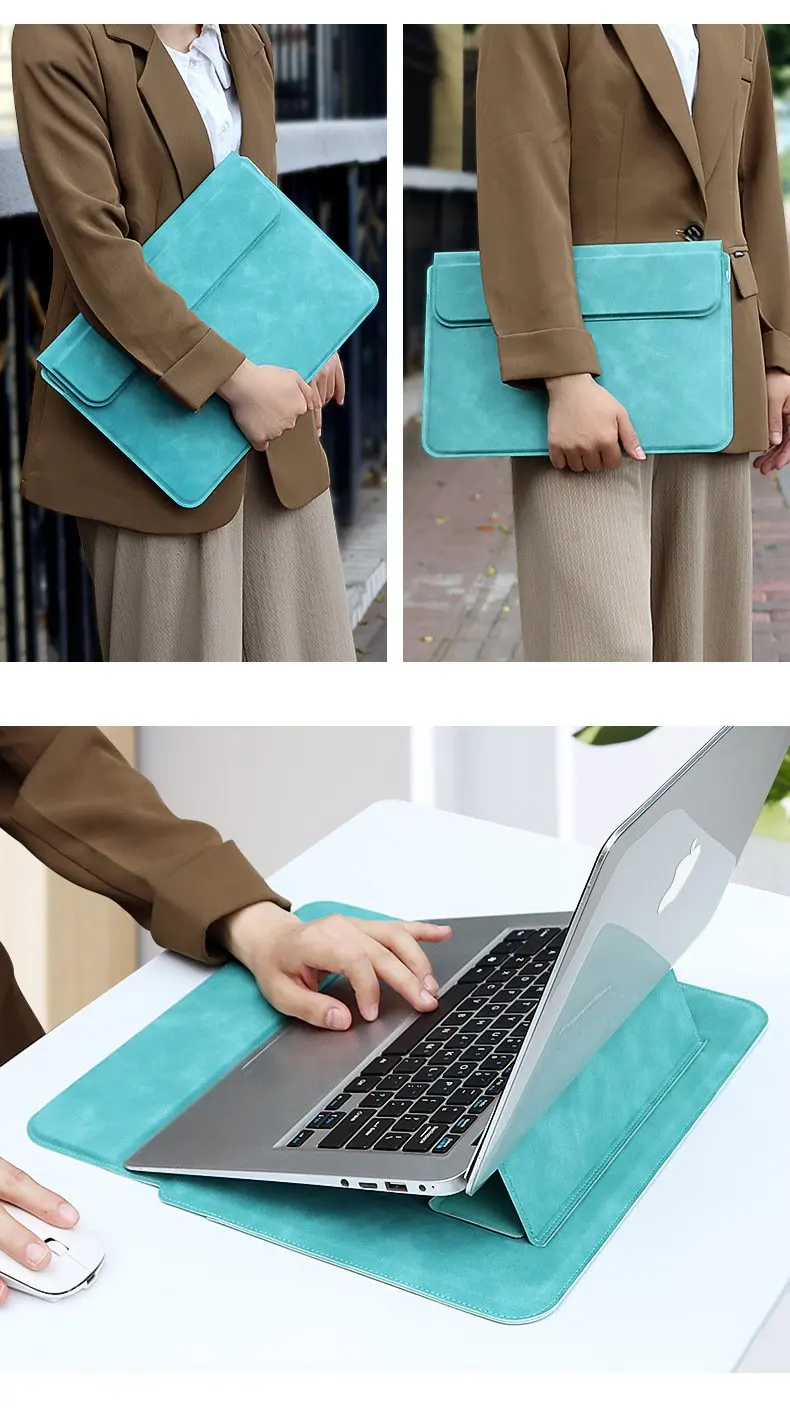 Laptop-Hülle aus Schafsleder 13,3-15,4 Zoll Ultrabook-Schutzhülle für MacBook Air Pro – Detail 21