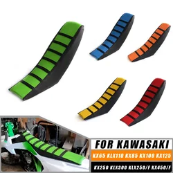 Motocross Striped Soft-Grip Gripper Soft Seat Cover Rubber For Kawasaki KX65 KLX110 KX85 KX100 KX125 KX250 KLX300 KLX250/F KX450