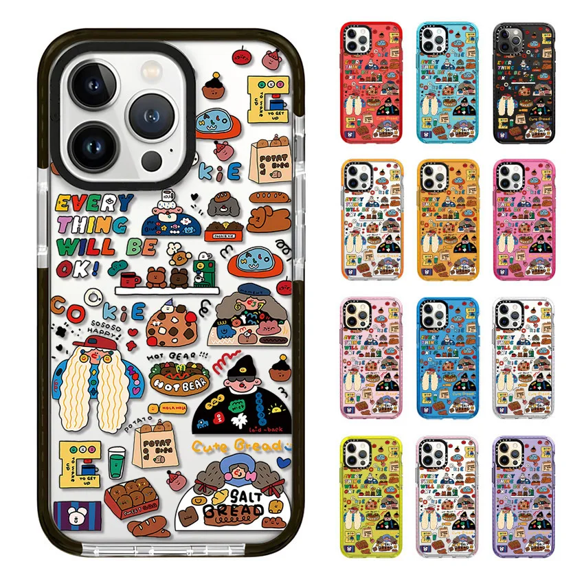 الحيوانات القط قضية الهاتف آيفون 17 16 15 14 13 12 11 برو ماكس XR 7 8 زائد SE 2020 2022 البسيطة الهواء لينة بولي TPU للصدمات الغطاء الخلفي #1