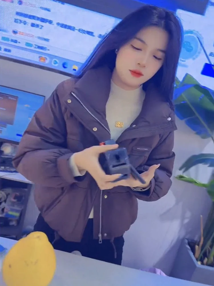 

Женский зимний утепленный хлопковый комплект с воротником-стойкой на молнии, приталенный, повседневный, с длинными рукавами, модный ансамбль