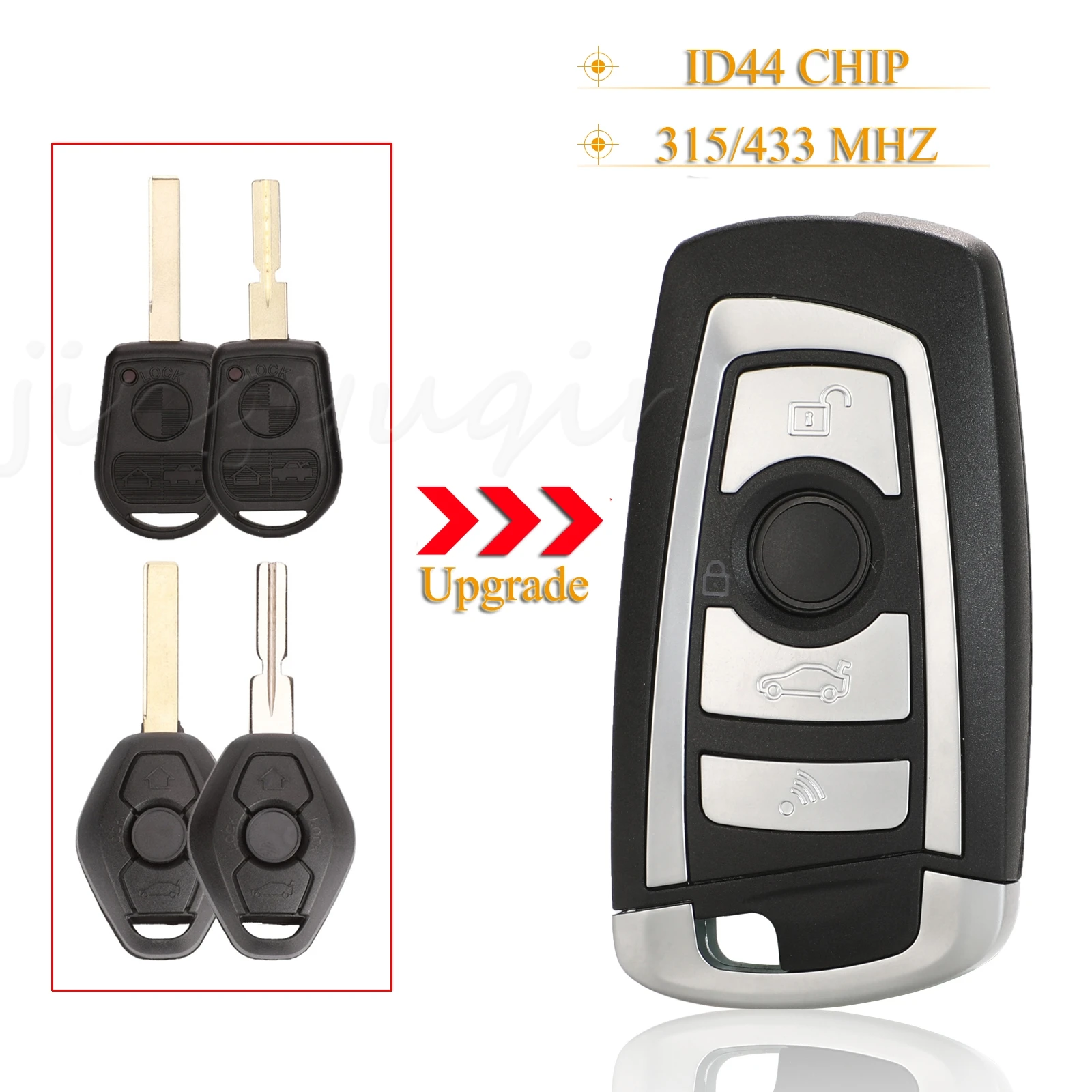 jingyuqin  4Buttons Modified Flip Remote Key 315/433MHz PCF7935AA ID44 Chip For BMW E38 E39 E46 M5 X3 X5 Z3 Z4 With HU58 HU92