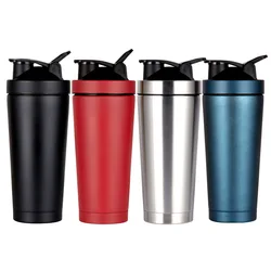 25oz 750ml stainless steel shaking cup, double-layer fitness protein powder insulation cup, shaker mug