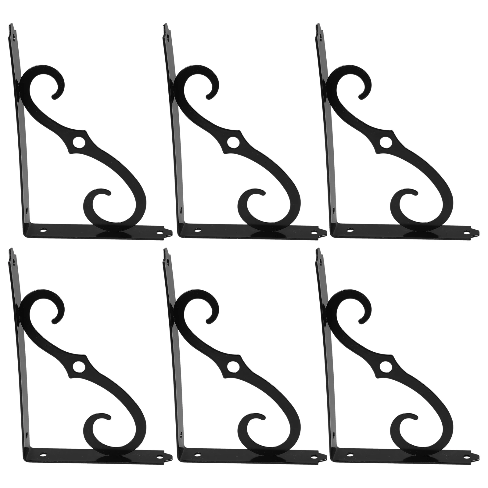 

6pcs Heavy Duty Iron Support Space-Saving Mounting Brackets For Apartment Wall Shelves Storage Iron Brackets Household Shelf