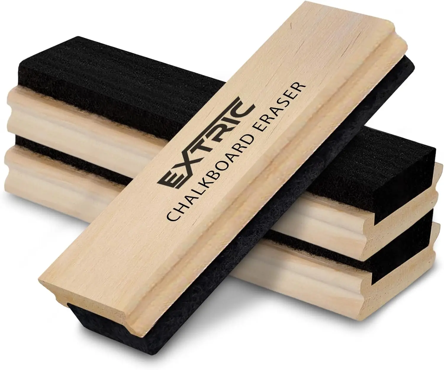 

Chalkboard Eraser 3 Pack, Sturdy Wooden Handle with Premium Felt, for School and Home Chalk Board