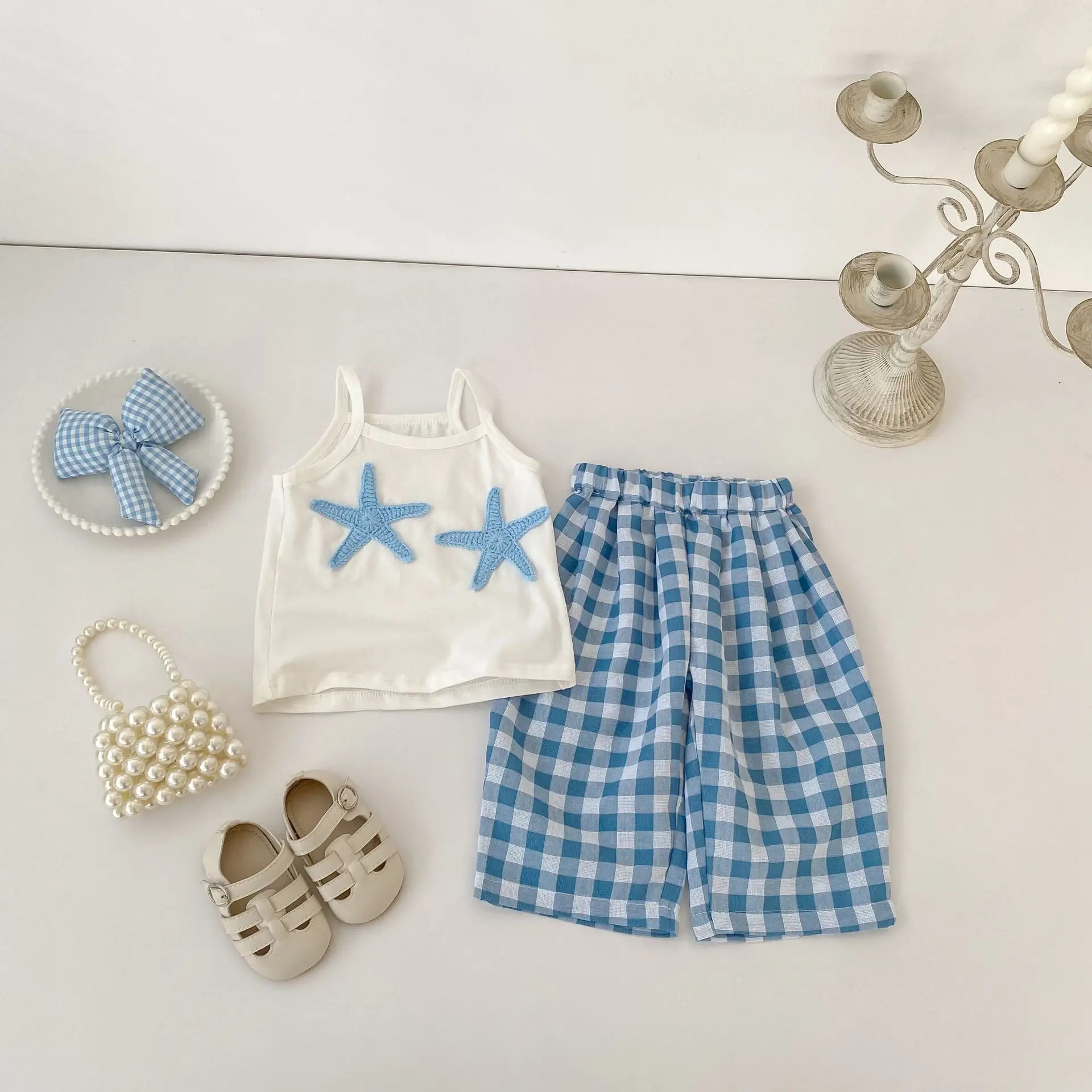 

2026 Summer New Children Sleeveless T Shirts Baby Girls Cute Sweet Star Sling Vest Cotton Kids Versatile Tops Toddler Clothes