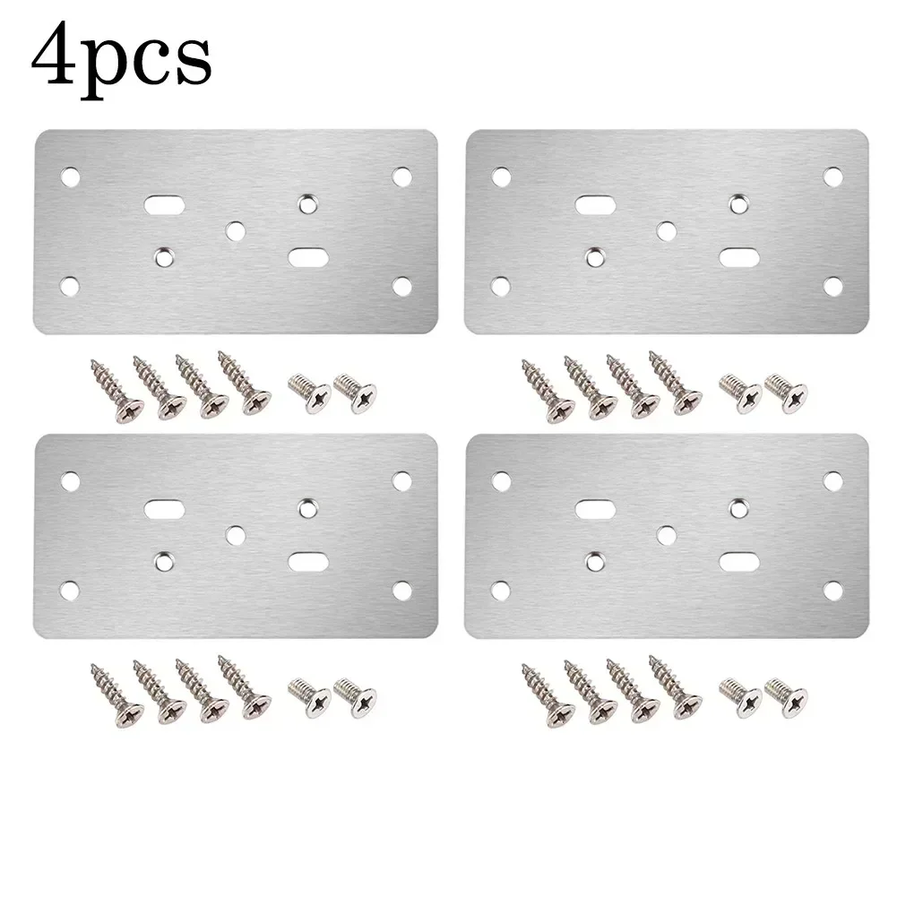 Mounting Plate Set Stainless Steel Hinge Fixing Plate Cabinet Door Maintenance Mounting Plate Restorer Installer Cabinet Hinge