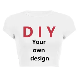 Diy Your Own Design Women Cropped Top Harajuku Baby Tee Y2k Clothes Custom Persional T Shirt Female Aesthetic Graphic Tee