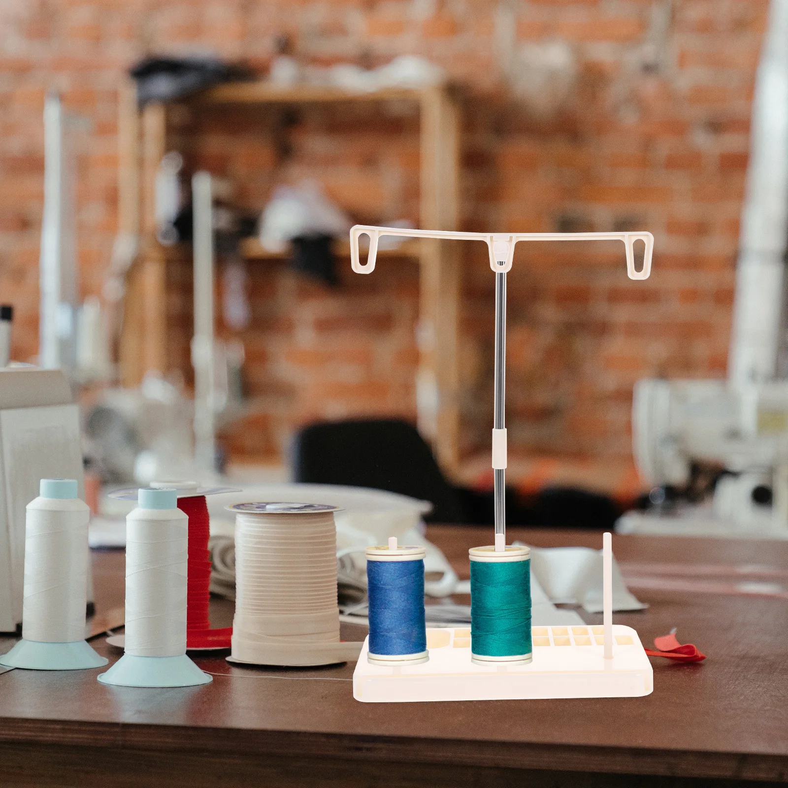 

Sewing Machine Thread Stand 3 Spools Plastic Holder for Embroidery Quilting Serger Accessories White Household Thread Holder