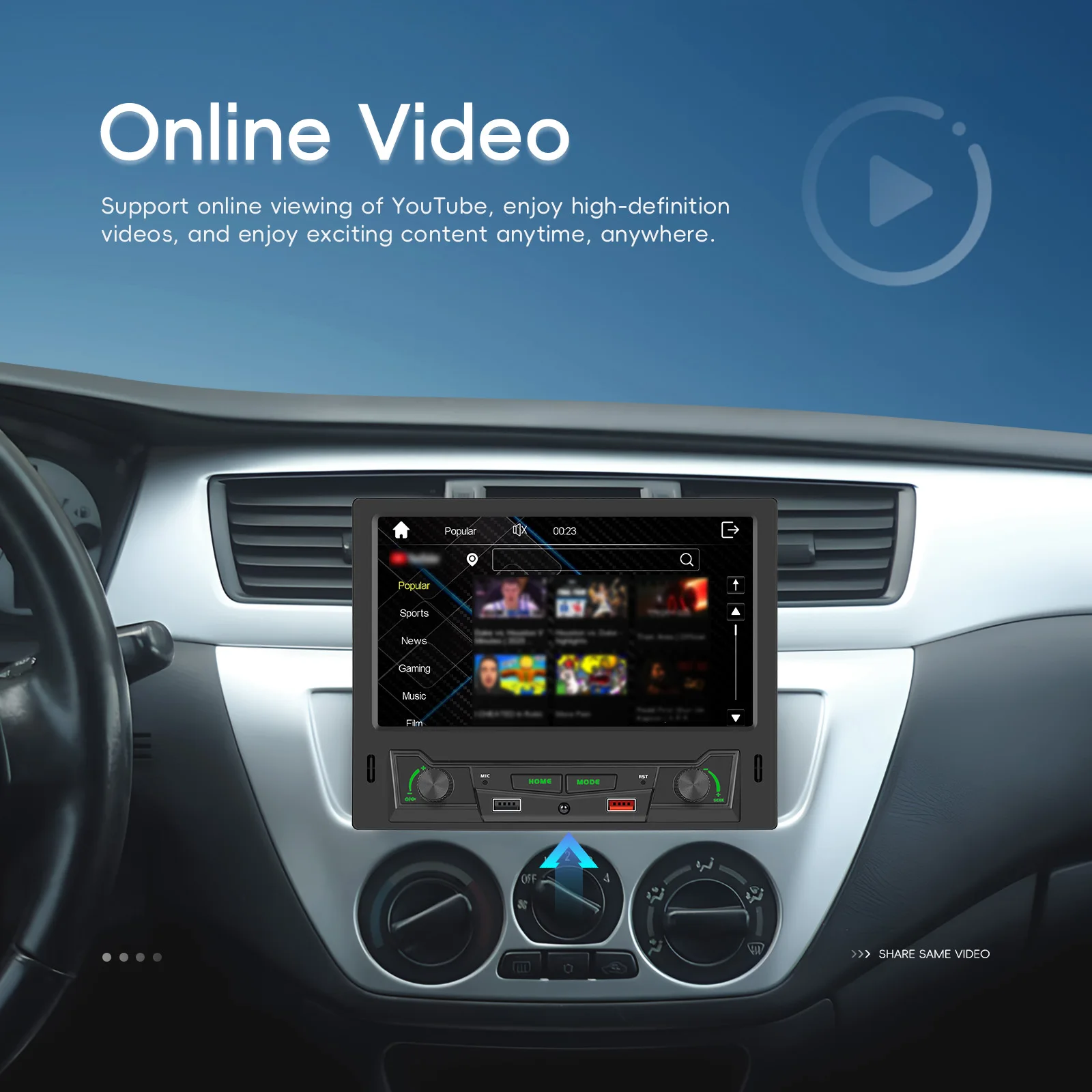 Camecho 1 DIN 8 بوصة الوجه خارج شاشة تعمل باللمس سيارة مشغل وسائط متعددة اللاسلكية أندرويد السيارات/CarPlay راديو السيارة أضواء ملونة ستيريو