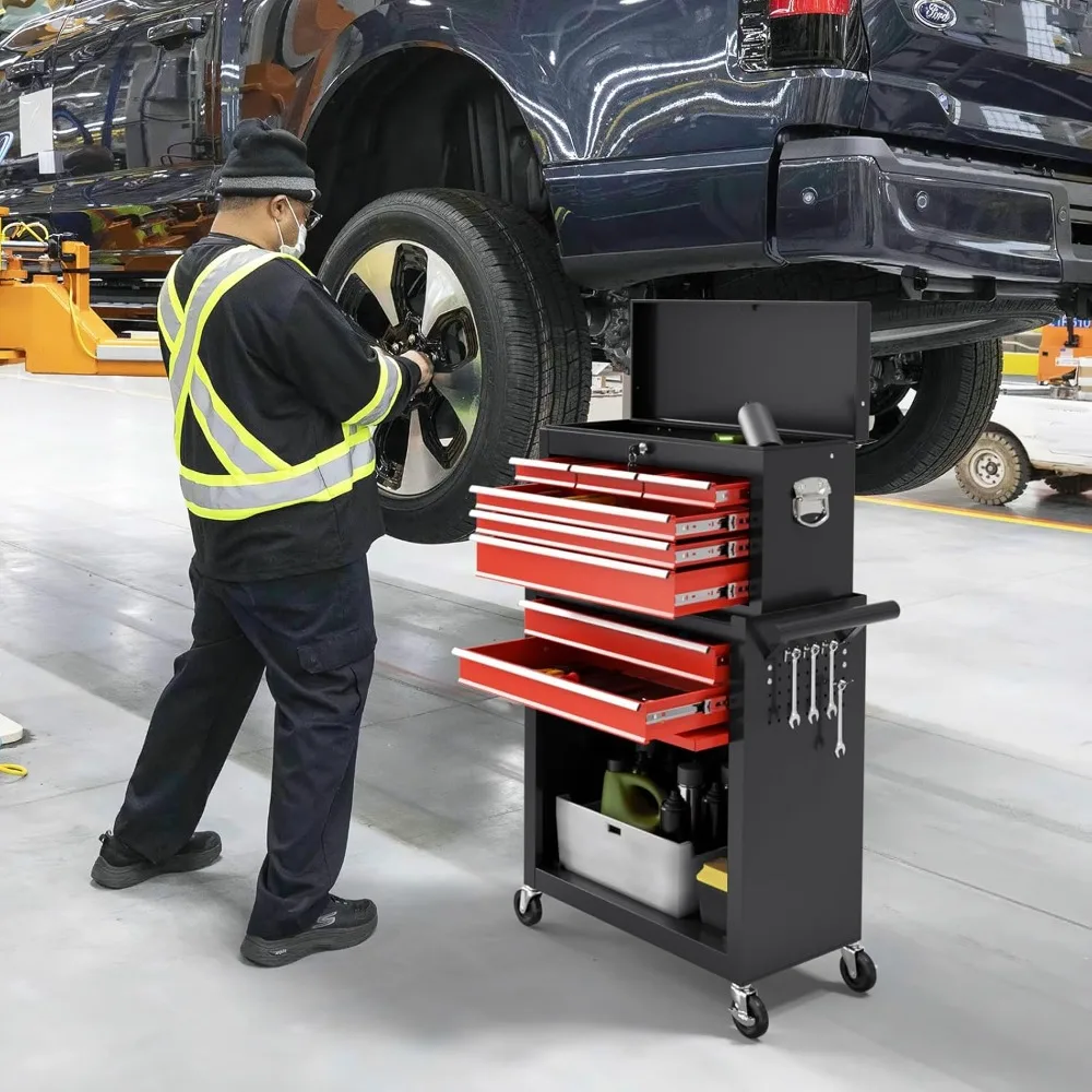 

8-Drawer Rolling Tool Chest Tool Box,Removable Tool Storage Cabinet with 4 Wheels and Drawers,2 in 1 Portable Toolbox Organizer