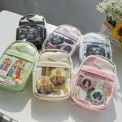 HAEX Harajuku kadın sırt çantaları lastar yıldız Patchwork naylon Crossbody omuz Ita çanta küçük kapasiteli alt kültür Bolso Mujer