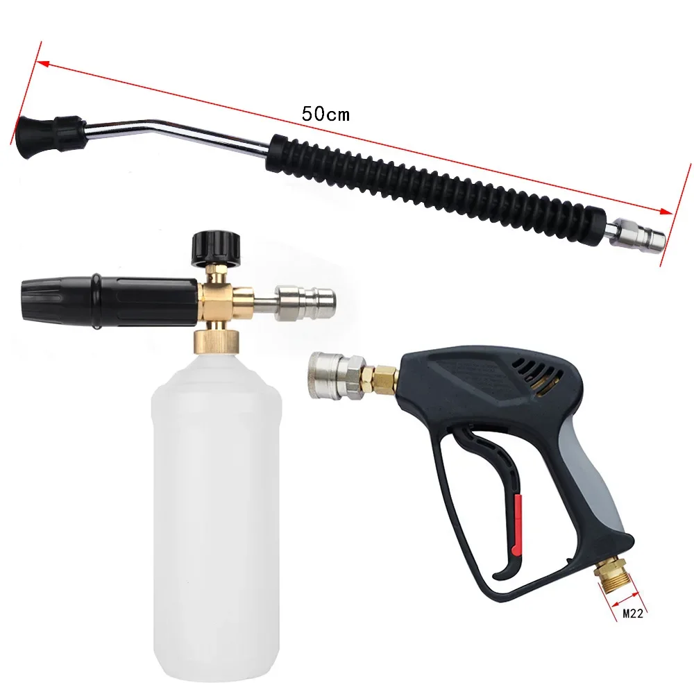 

High Pressure Washer Snow Foam Lance Foam Nozzle Car Wash Foam Gun with PA Quick Connector Wash Car Water Gun Set