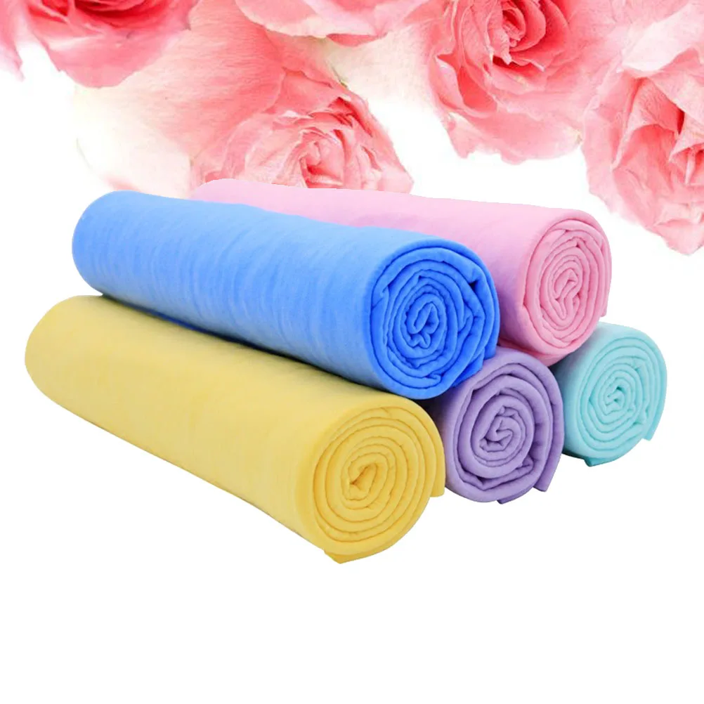 

5pcs Deer Skin Towel Multi-Functional Car Wash PVC Synthetic Quick Dry Machine Washable No Water Marks for Bath