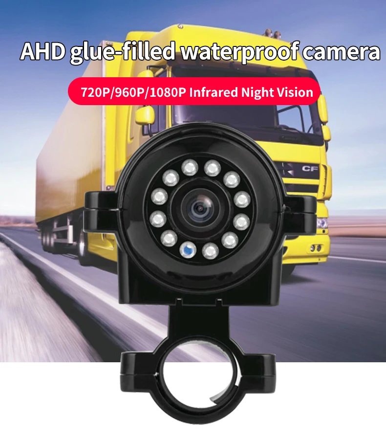 AHD HD Car Bus Camera 1080P/720P - Infrared Night Vision Rear Front Side View Safety Camera (2.8mm Lens) image