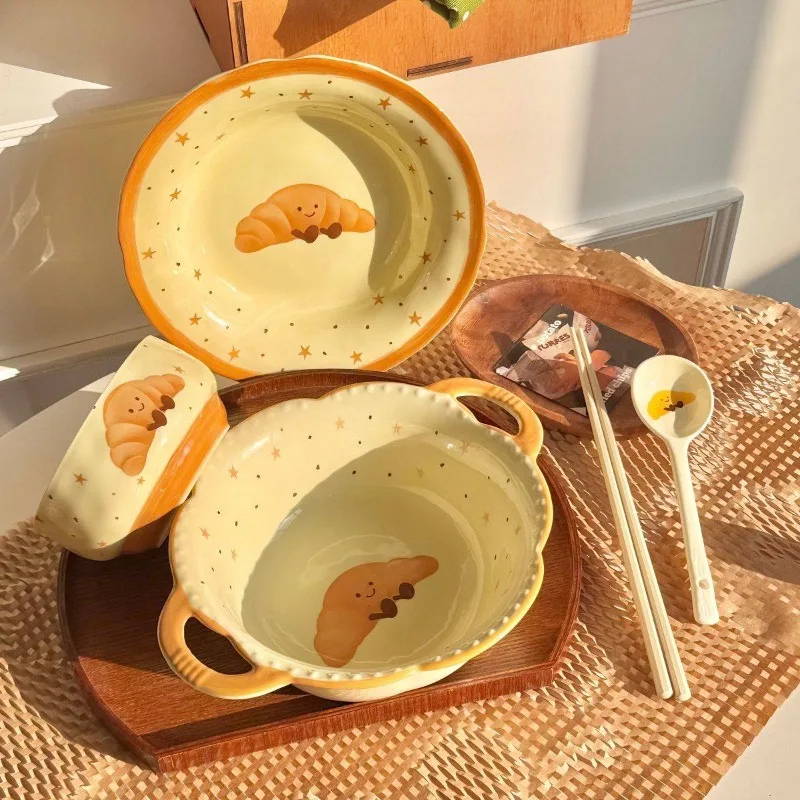Modern Girls Dinner Set Plates Unique Aesthetic Elegant Christmas Dinner Set Ceramic Bowl Luxury Bajilla Ceramica Dinnerware