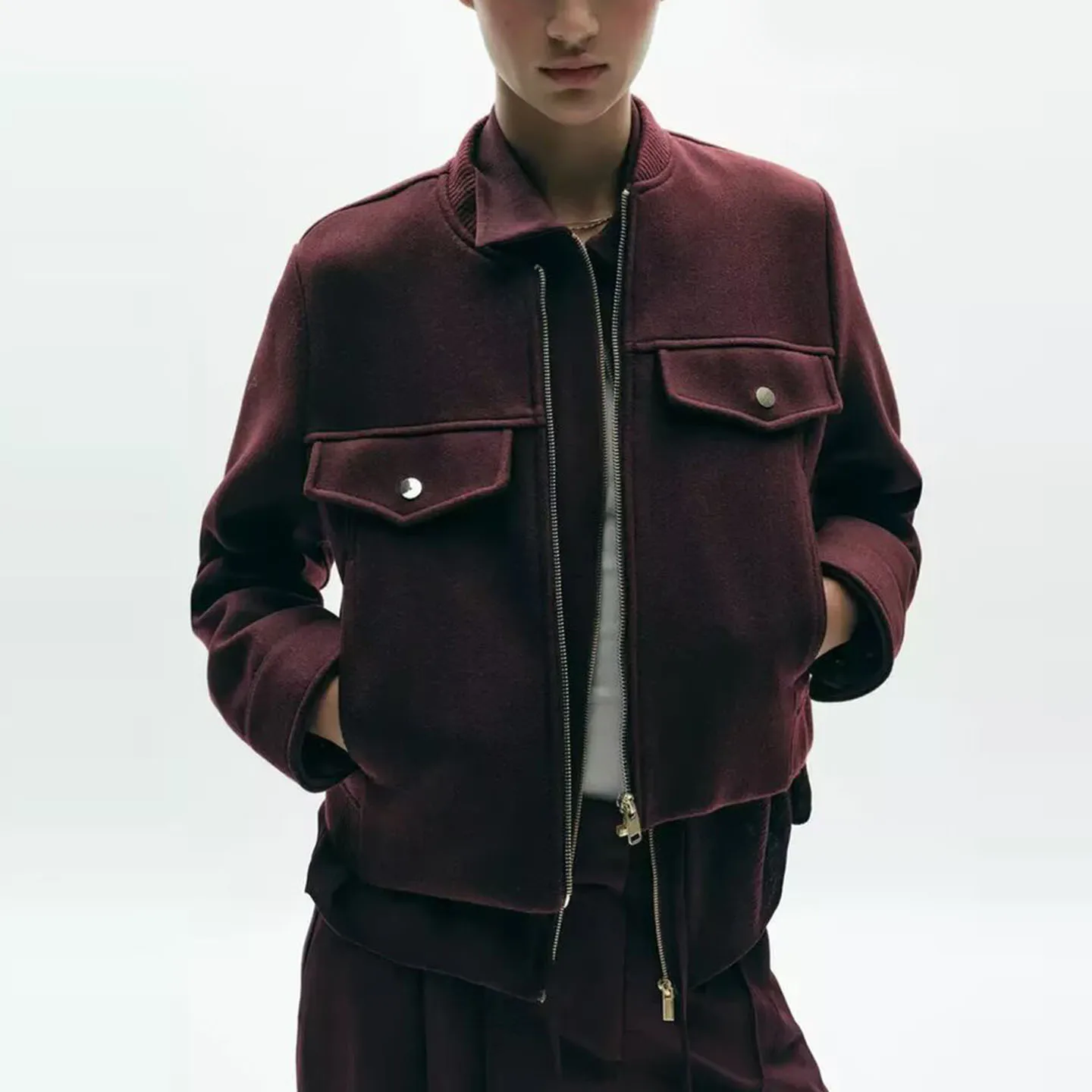 Z Mujer Faion ort Soft Jaet 2025 Nuevo Sle Personali Quali Prendas de abrigo Stand Fit Otro material Abrigo de mujer